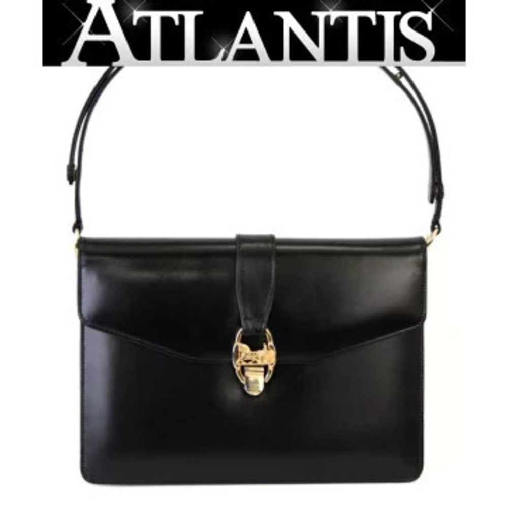 Celine Carriage Shoulder Bag Black Leather